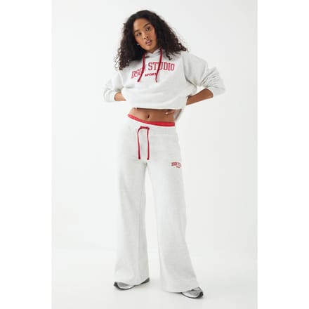Dames DSGN Studio Geborduurd Straight Leg Joggingbroek | Ash Grey | Maat: XL
