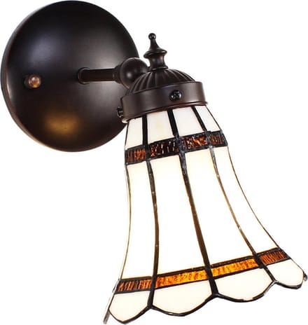Lumilamp Wandlamp Tiffany 17x12x23 cm Wit Bruin Glas