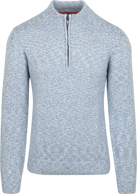 NZA - Blauwe katoenen half zip trui