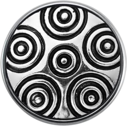 Quiges - Dames Click Button Drukknoop 18mm Cirkels Symbool - EBCM350
