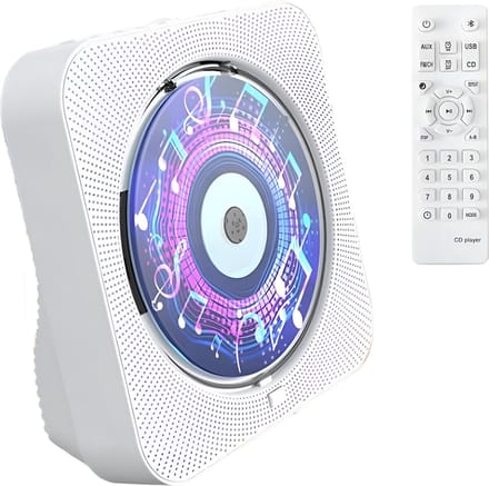 Somstyle 6-in-1 CD Speler met Speaker - Bluetooth - Met USB & Micro SD Ingang - Fm Radio - CD / CD-R / CD-RW - MP3 - Wit