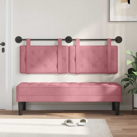 vidaXL - Hangend - hoofdbord - Roze - Fluweel