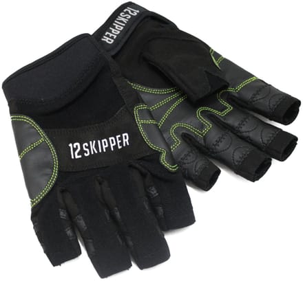 12skipper Vasco da Gama zeilhandschoenen korte vingers zwart, maat M