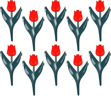 Tuinranden Set - Bloembed Afscheiding - Tuin Decoratie - Gereedschapsloze Installatie - 10 stuks - Rood
