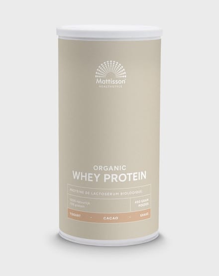 Mattisson - Biologische Proteïne poeder - 75% Eiwit - Wei Concentraat - Cacao Smaak - 450 Gram