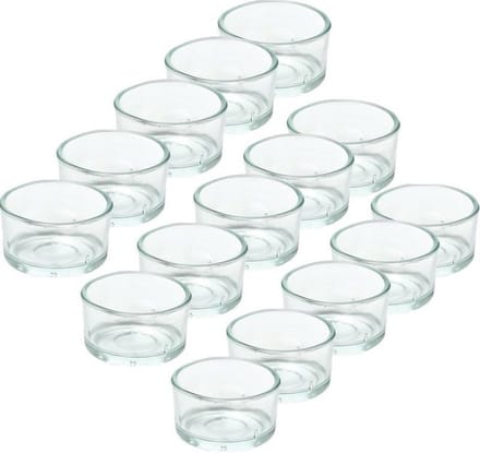 Trend Candles theelichthouder - 15x - glas - transparant - 4x3 cm - waxinelicht