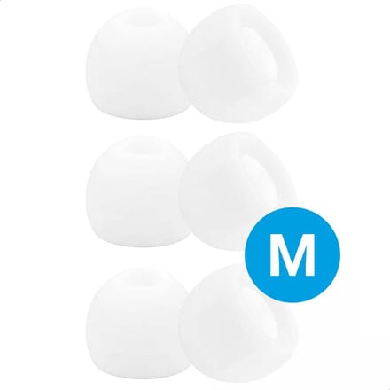 3 Pack Siliconen Medium (M) Dopjes Oordopjes Vervanging Tips Flexibele Eartips Oortips Geschikt voor Oordopjes / Headsets Wit