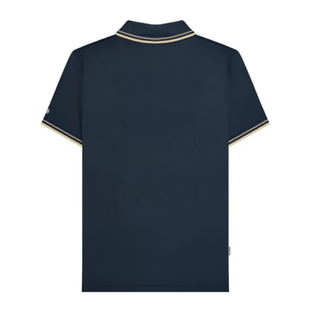 Lambretta Heren SS25 Twin Tip Poloshirt (Marine/Cinder)