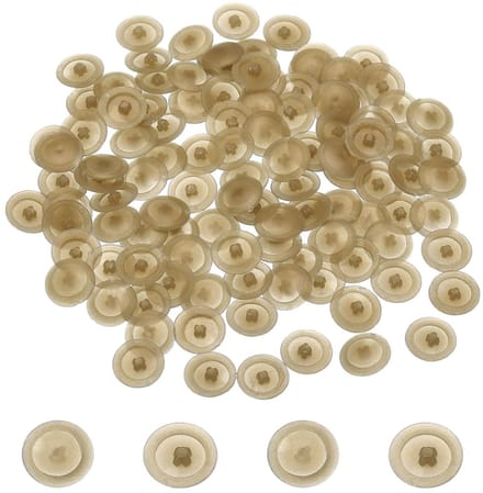 Pack van 108 Decoratieve Plastic Zelftappende Schroefkappen voor 12 mm Diameter Schroeven in Champagnekleur