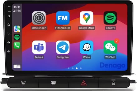 CarPlay autoradio geschikt voor Citroën C3 | 2018 t/m 2024 | Android 16 | 9 inch | High Version met 4 knoppen | Draadloos Apple CarPlay & Android Auto | 2GB + 32GB | QuadCore processor | Denago DNG-A307 | 2025 model | Bluetooth & Wifi