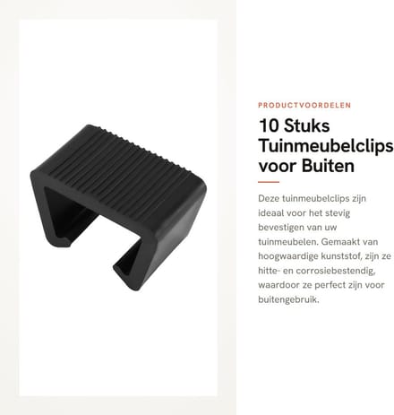 Dailygoods - 10 Stuks Tuinmeubelclips voor Buiten