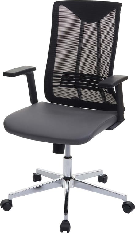 Bureaustoel MCW-J53, bureaustoel ergonomisch kunstleder ~ grijs