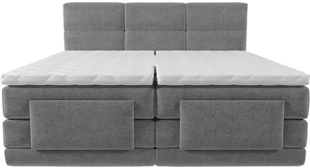 Vente-unique Boxspringbed stof lichtgrijs 2 x 90 x 200 cm