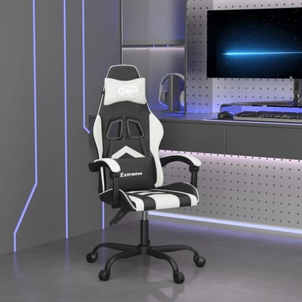 vidaXL - Gamestoel - draaibaar - kunstleer - zwart - en - wit