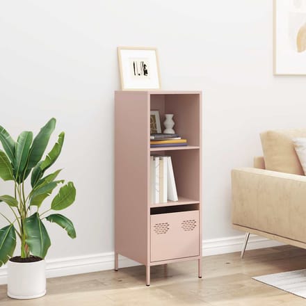 vidaXL - Hoge - kast - 35x39x103,5 - cm - staal - roze