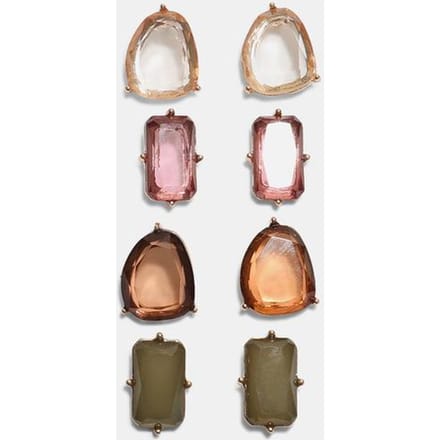 Stradivarius Set van 4 stud-oorbellen met steentjes  Goud OS