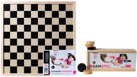 Compleet damspel met dambord en damstenen - familie spelletjes sets