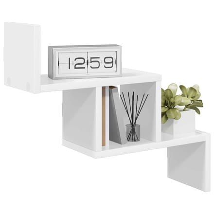 vidaXL - Wandplank - Wit - 48 - x - 15 - x - 42 - cm - Bewerkt - hout