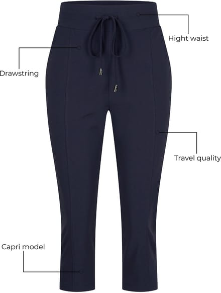 Mi Piace Travel Broek Capri Dames - Navy - Maat S/36 - 202082