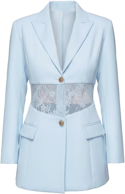 OMBRE Blazer - Slim Fit - Lange Mouw - Knopen Blauw M