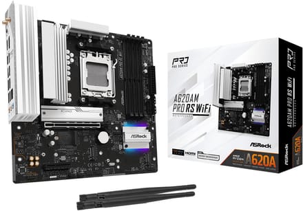ASRock A620AM PRO RS WIFI - Moederbord - AMD Socket AM5 - DDR5 Ondersteuning - WiFi Ingebouwd