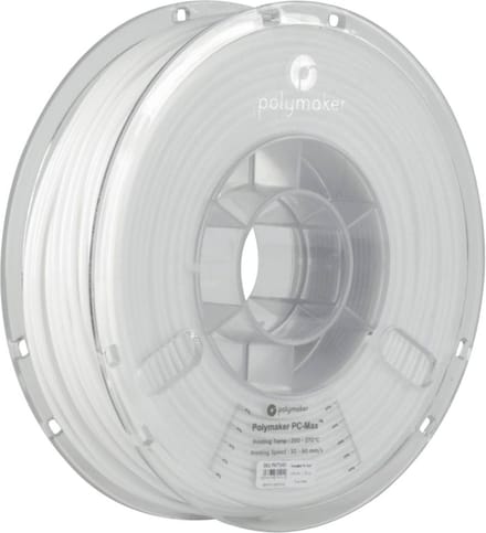Polymaker PC02002 Polymax Tough Filament PC (polycarbonaat) Hoge stijfheid, Hittebestendig, Slagvast 1.75 mm 750 g Wit 1 stuk(s)