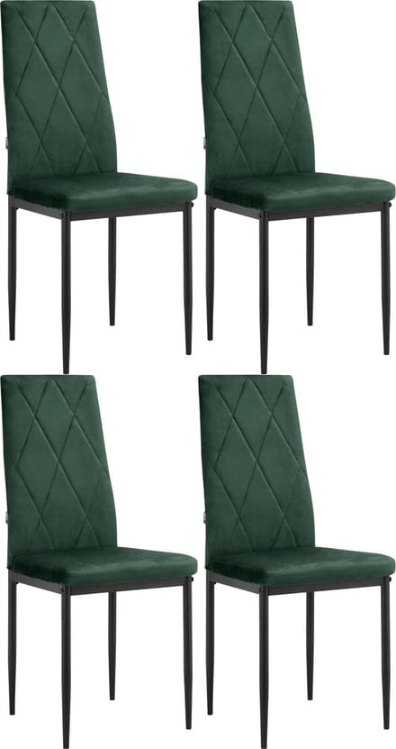 Melly-Eetkamerstoel - Donkergroen - Set van 4