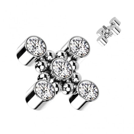Dermal top Square Shaped Top 1.2mm - LMPiercings
