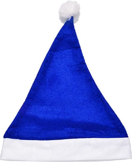 Eizook 2 stuks Kerstmuts blauw wit - one size fits all