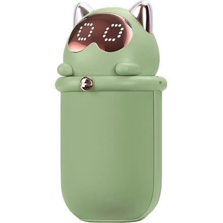 Mini 10000mAh elektrische handwarmer P-ower B-ank 2 instelbare verwarmingsniveaus/ LED-schermweergave/ 6 groen