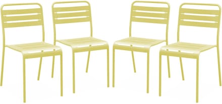 sweeek - Set van 4 tuinstoelen metaal - amélia