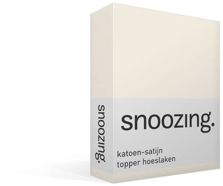 Snoozing - Katoen-satijn - Topper - Hoeslaken - Eenpersoons - 90x210 cm - Ivoor