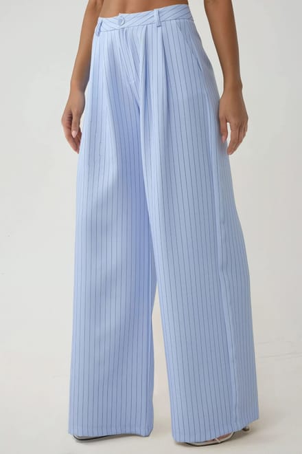 Pika Collectie Hoge Taille Gestreepte Wijde Broek