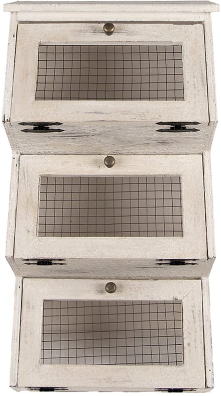 Clayre & Eef Wandkast 33x25x61 cm Wit Hout