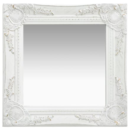 vidaXL - Wandspiegel - barok - stijl - 40x40 - cm - wit