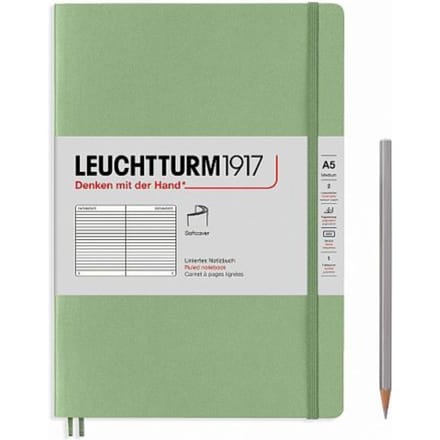 Leuchtturm1917 notitieboekje softcover medium a5 gelinieerd sage