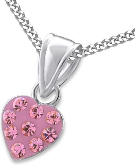 Amanto Kids Ketting Charaf - 925 Zilver E-Coating - Hart - Ø7mm - 38cm