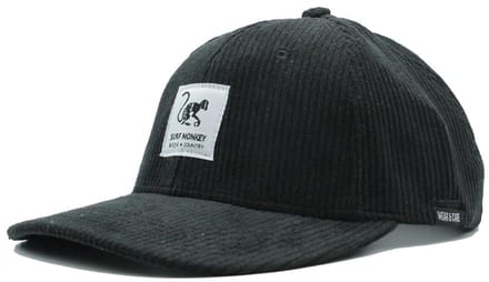 Surf Monkey - Corduroy baseballpet - gerecycled polyester - Eén maat - zwart