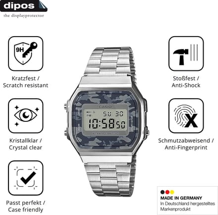 dipos – 2x Pantserfolie geschikt voor Casio A168WEC-1EF | 9H Screenprotector