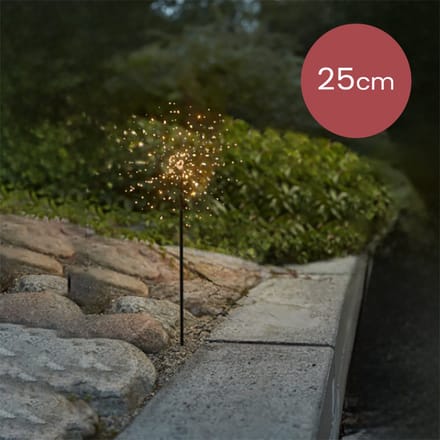 Koperen staande poolster zwart met 60 micro LEDs - Ø 25 cm - div lichtstanden