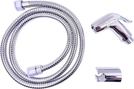 WillieJan Toiletdouche Set A201 - Verchroomd ABS - Compact - Set; Bidet Sprayer, Slang en Ophangbeugeltje