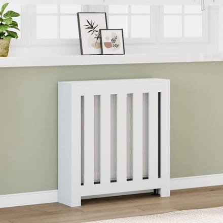 Radiatorombouw - Decoratieve Kast - Woonkamer Aankleden - Verticale Lamellen - 78 x 82 cm - Wit