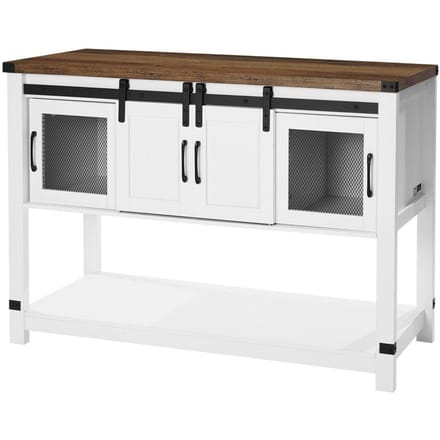 Koffiebar Kast 4-Laags Koffiebar Tafel met Schuurdeuren voor Woonkamer