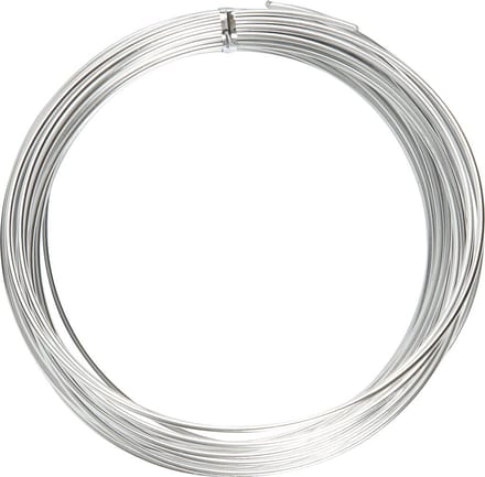 Alu draad, rond, dikte 2 mm, zilver, 10 m/ 1 rol
