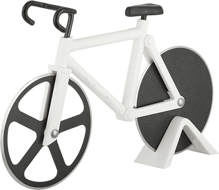 New Age Devi - 2 stuks Pizzasnijder Fiets - Wit - Pizza Snijder - Pizza Fiets - Pizzames - Pizza Accessoires