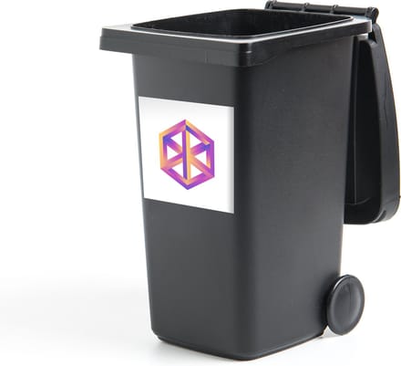 Container sticker Optische illusie geometriek - 40x40 cm - Kliko sticker