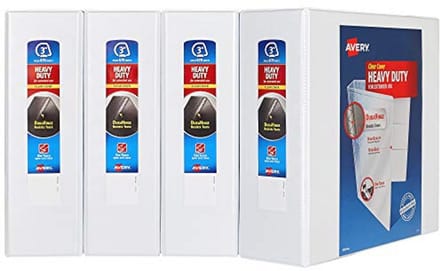 Zware 3" Ringbanden met One Touch Ringen - Capaciteit tot 700 Vellen - 4 Stuks - Wit