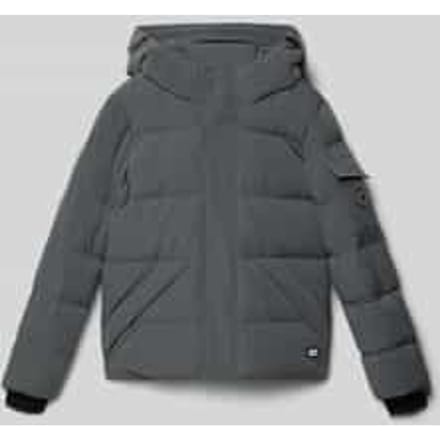 Regular fit gewatteerd jack met logo-applicatie, model 'Camden'