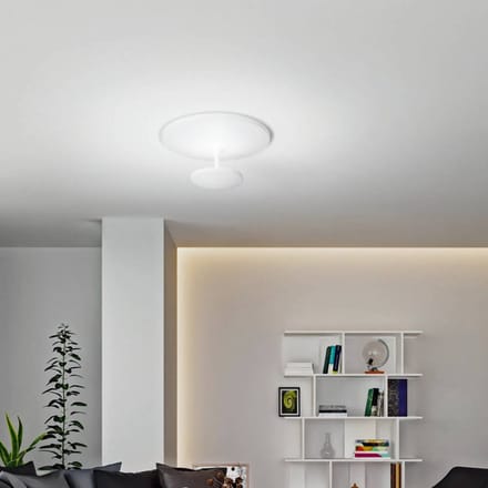 Fabas Luce LED plafondlamp Conrad, wit, Ø 50 cm, metaal, dimbaar