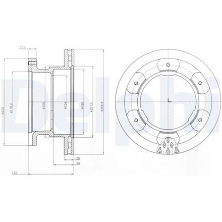 Remschijf DELPHI BG9069, 1 stuk